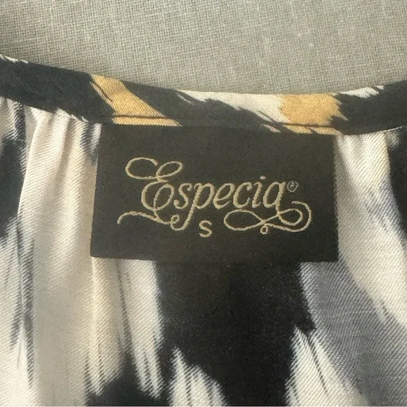 ESPECIA Ikat Tribal Print Sleeveless Top Silky Viscose Size Small - Picture 2 of 16